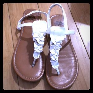 Size 2 white sandals